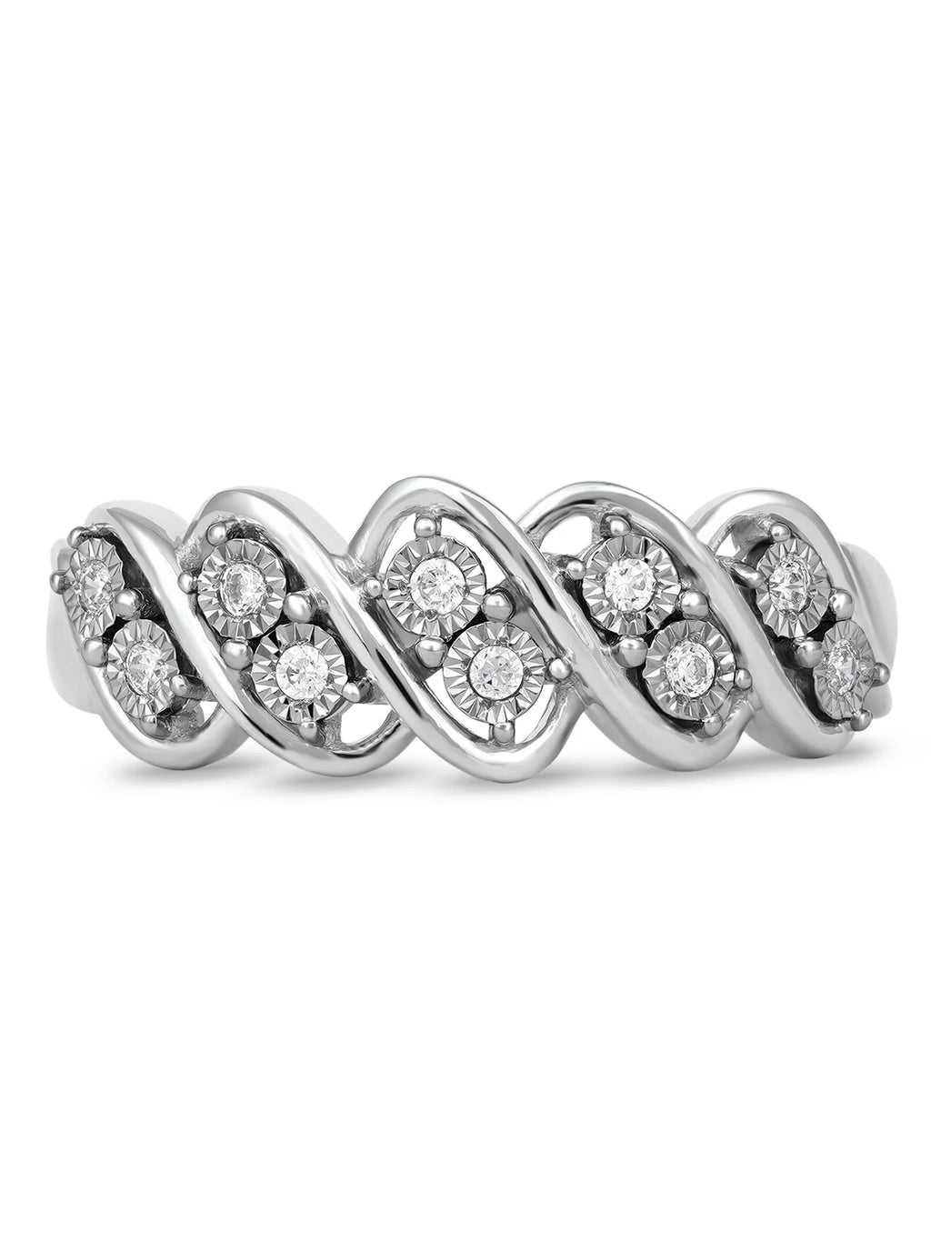 10K White Gold Diamond S-Link Band O2706