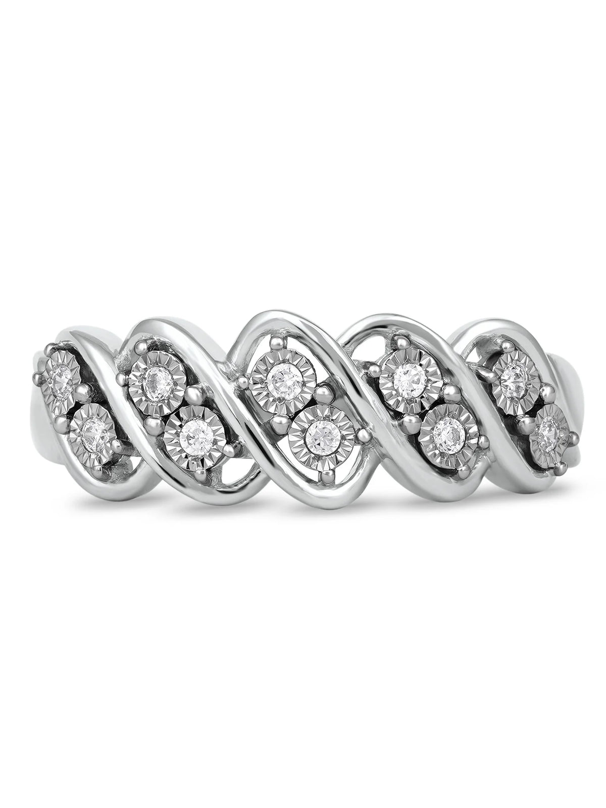 10K White Gold Diamond S-Link Band O2706