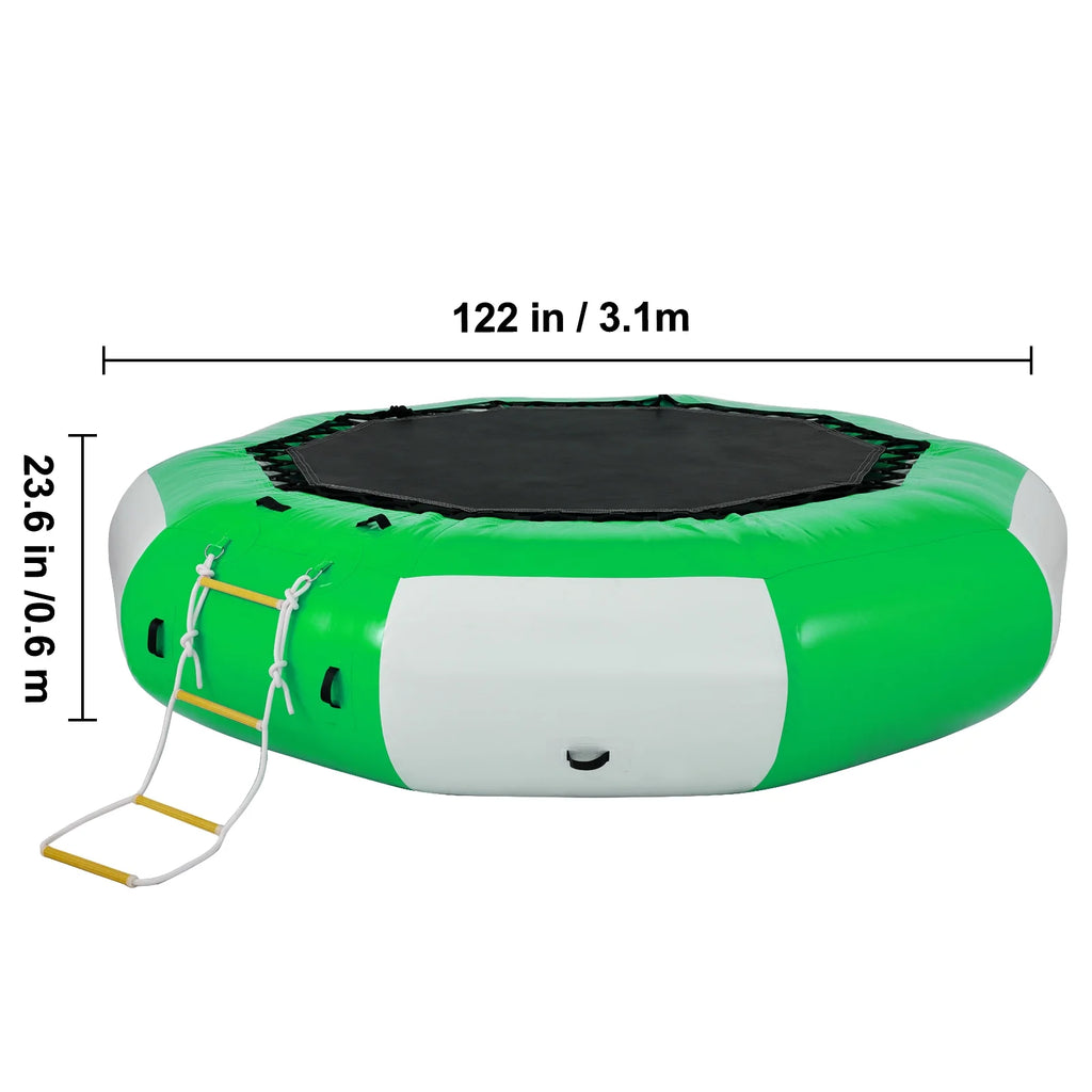 Inflatable Water Trampoline 10ft with 4-Step Ladder in Green and White W485