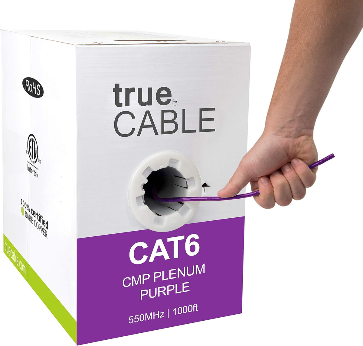 1000ft Black 23AWG 4 Pair Solid Bare Copper Bulk Ethernet Cable P8276