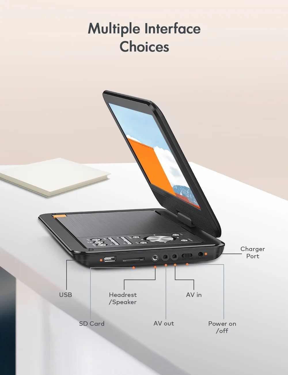 12.5" Portable DVD Player with 10.5" HD Swivel Screen, Black S590