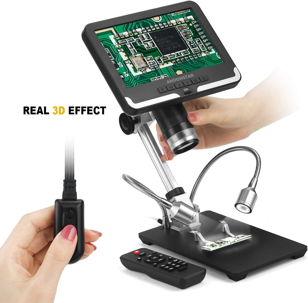 Black 7 inch LCD 1080P Digital Microscope with 200X Magnification M154541