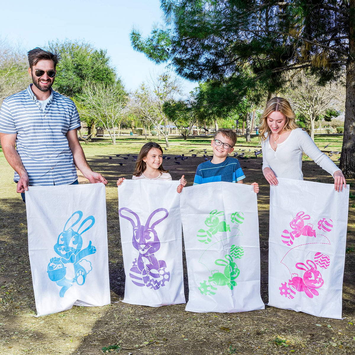 36Pcs 6 Player Easter Potato Sack Race Bags for Kids U6244
