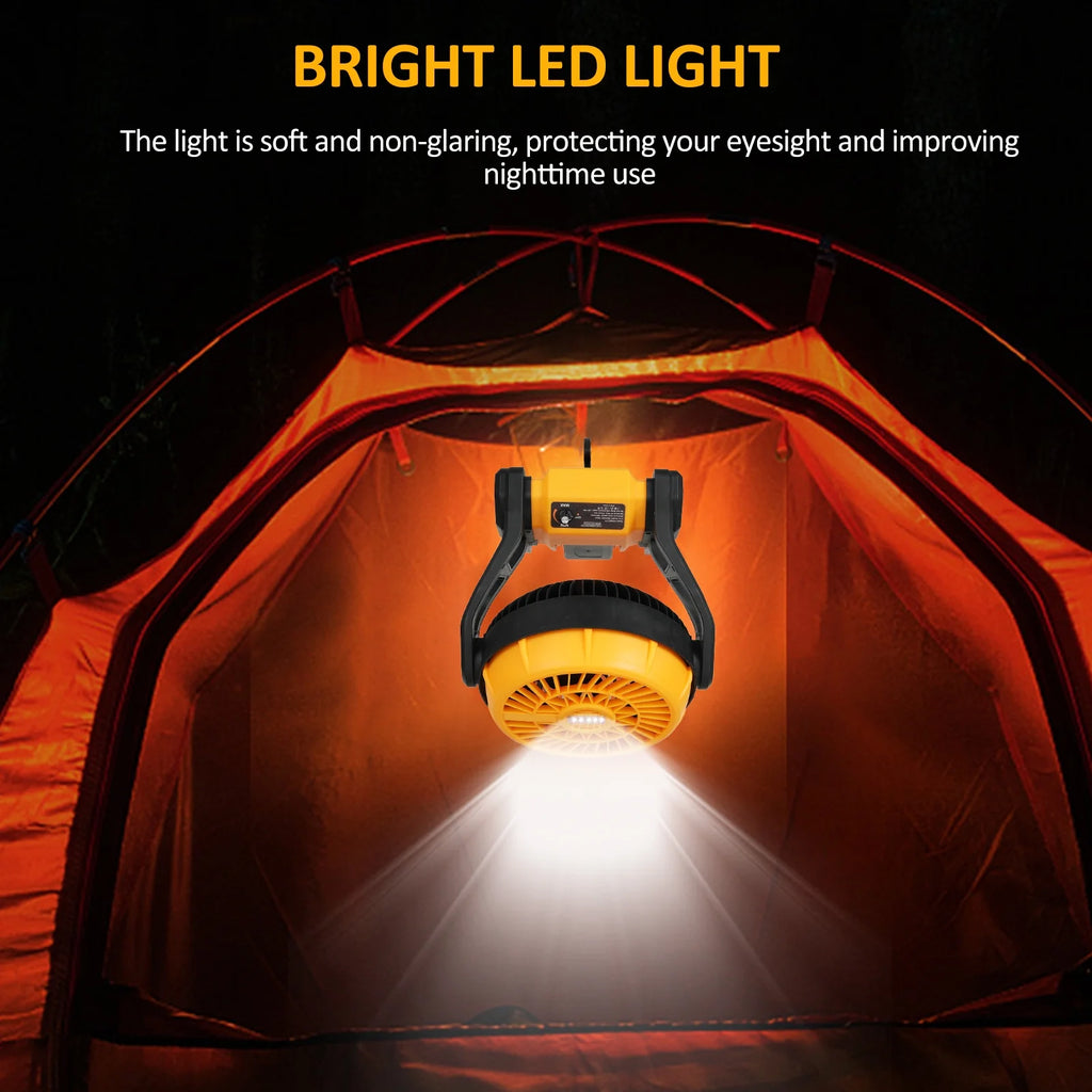 Rechargeable Portable 8 Inch Camping Fan with LED Lantern B3165