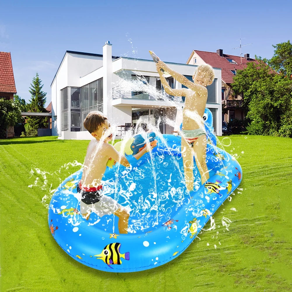 Dolphin Inflatable Sprinkler Pool 67 * 40in Kiddie Pool P205947