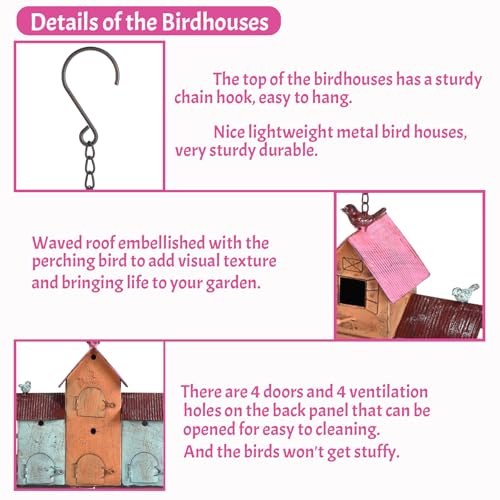Large 4 Hole Metal Bird House with Bell Y120