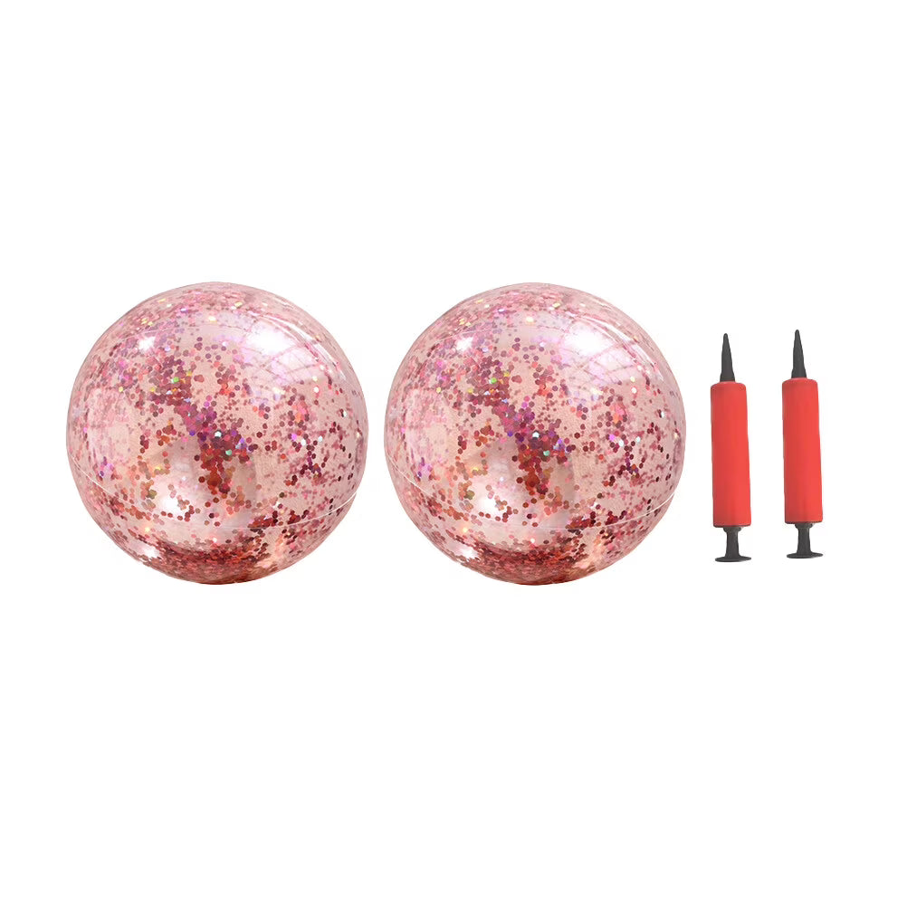 4 Pcs Glitter Ball and Pump Set S31155