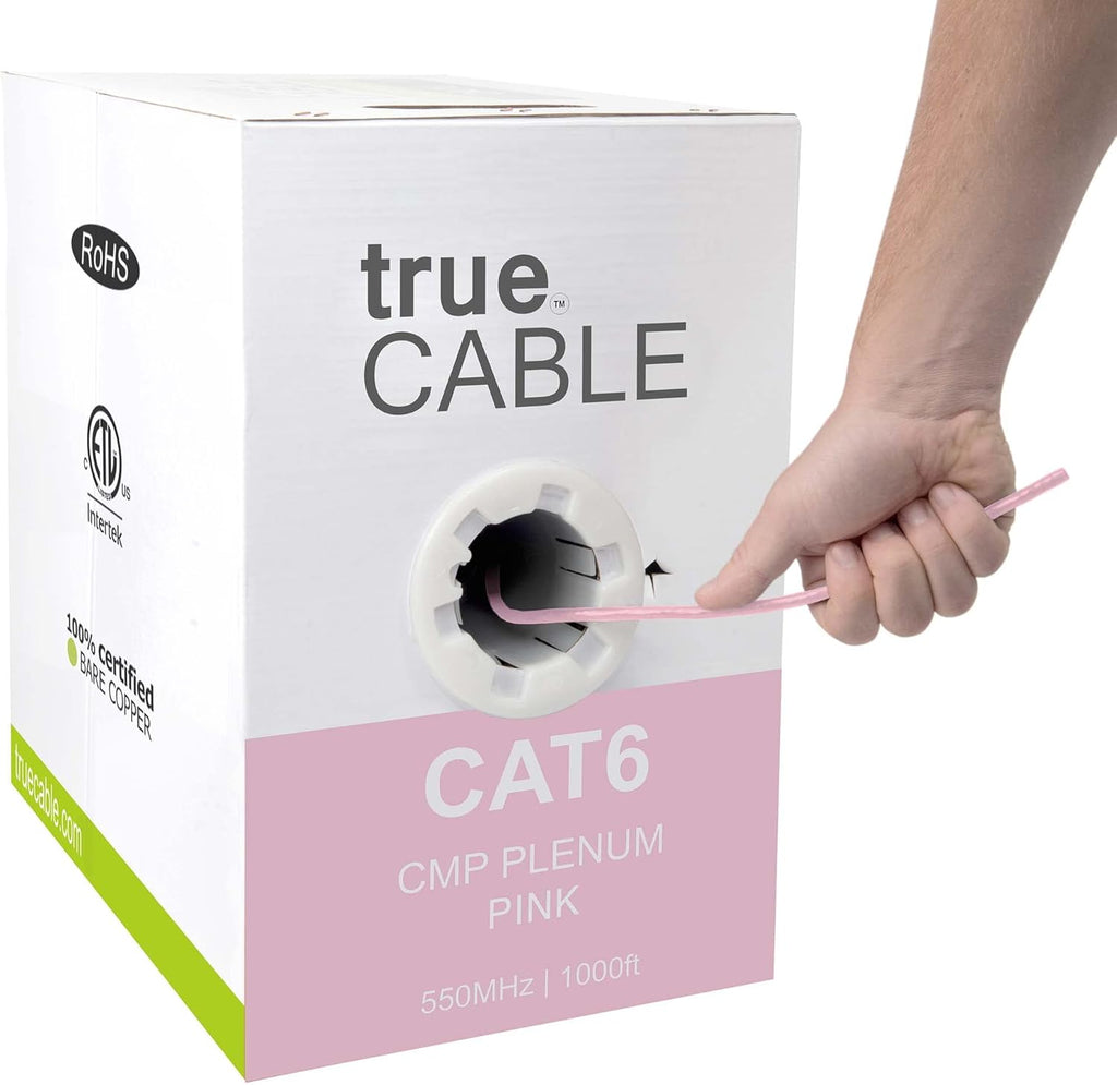 1000ft Black 23AWG 4 Pair Solid Bare Copper Bulk Ethernet Cable P8276