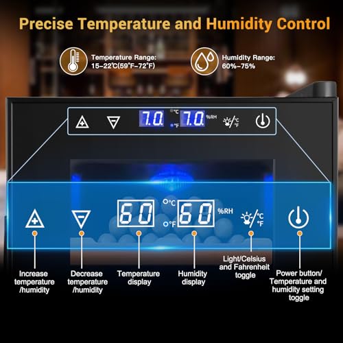 Electric Cigar Humidor 25L 200 Counts Thermostatic Cooler Cabinet H45279