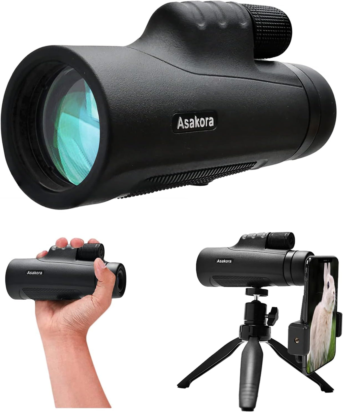 12x50 Waterproof Monocular with Smartphone Adapter & Tripod F534971