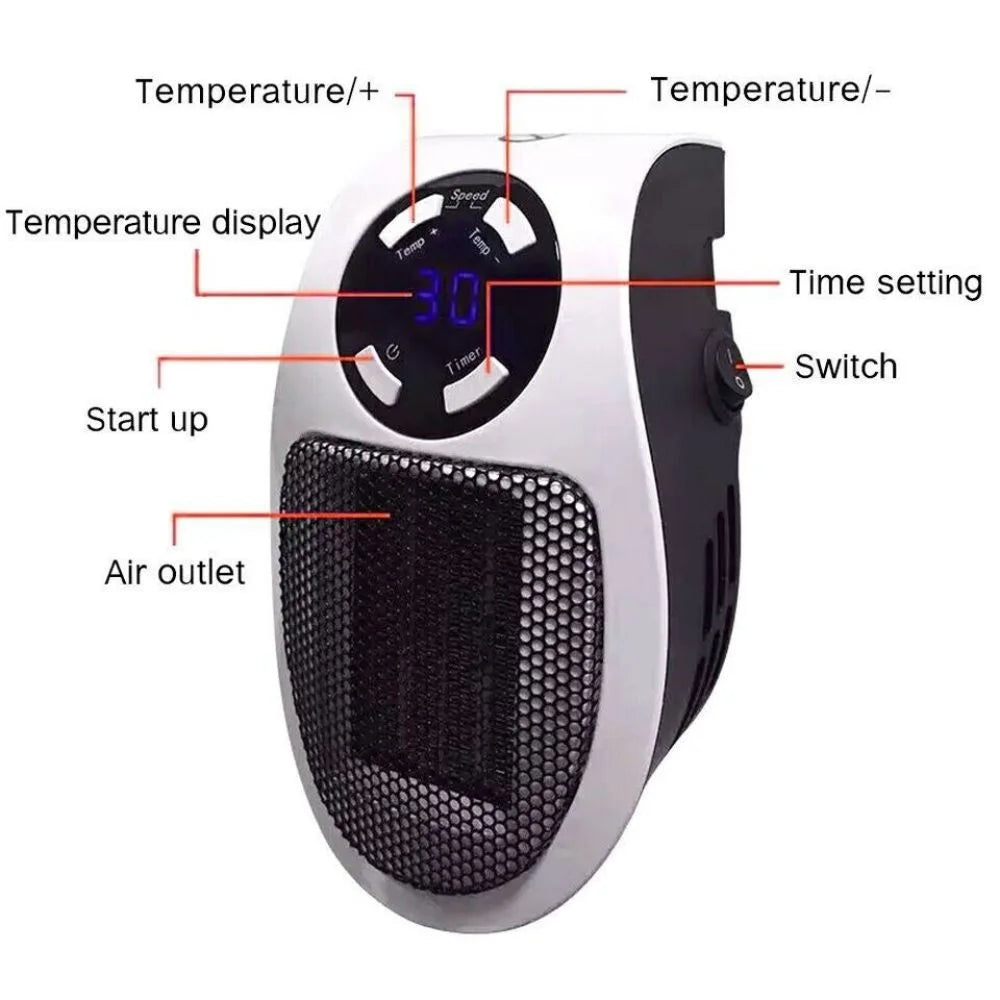 Portable Mini Electric Wall Heater with Timer U649