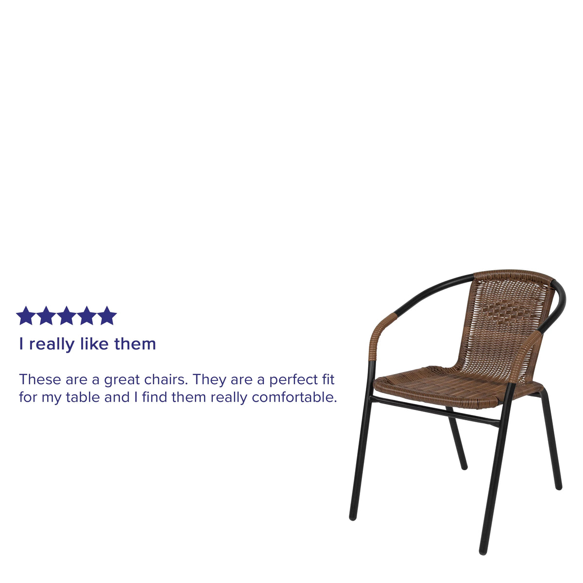 2 Pack Medium Brown Rattan Stack Chair U922