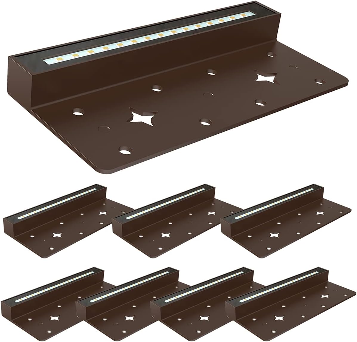 8-Pack 7 Inch 4W LED Hardscape Paver Light, IP65 Waterproof, Soft White 2700K T1334