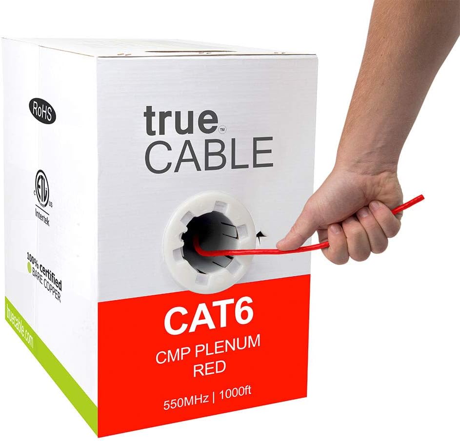 1000ft Black 23AWG 4 Pair Solid Bare Copper Bulk Ethernet Cable P8276