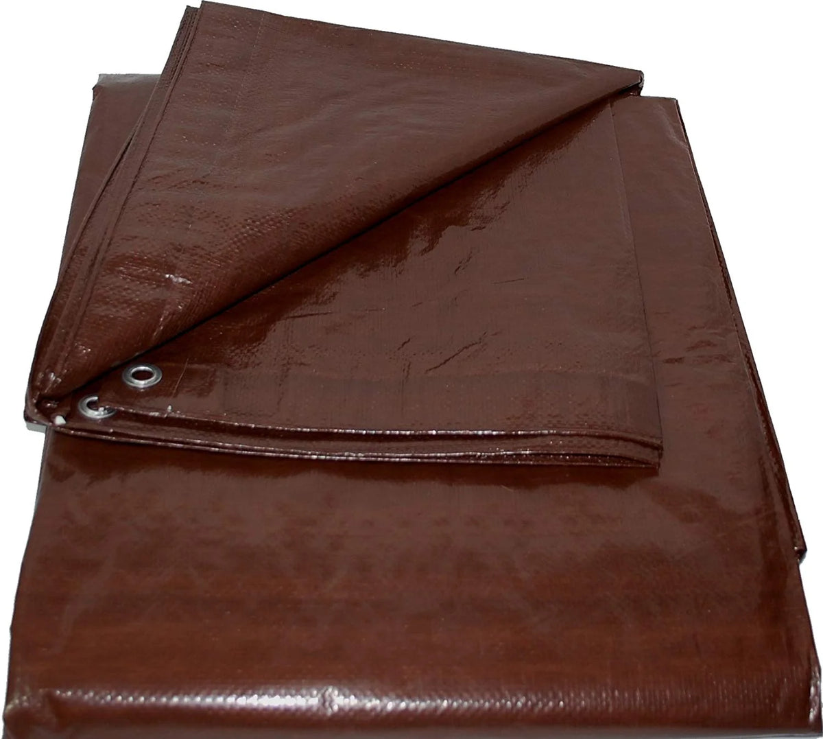 12 ft. x 12 ft. Heavy Duty Reversible Brown Poly Tarp with Grommets W1634