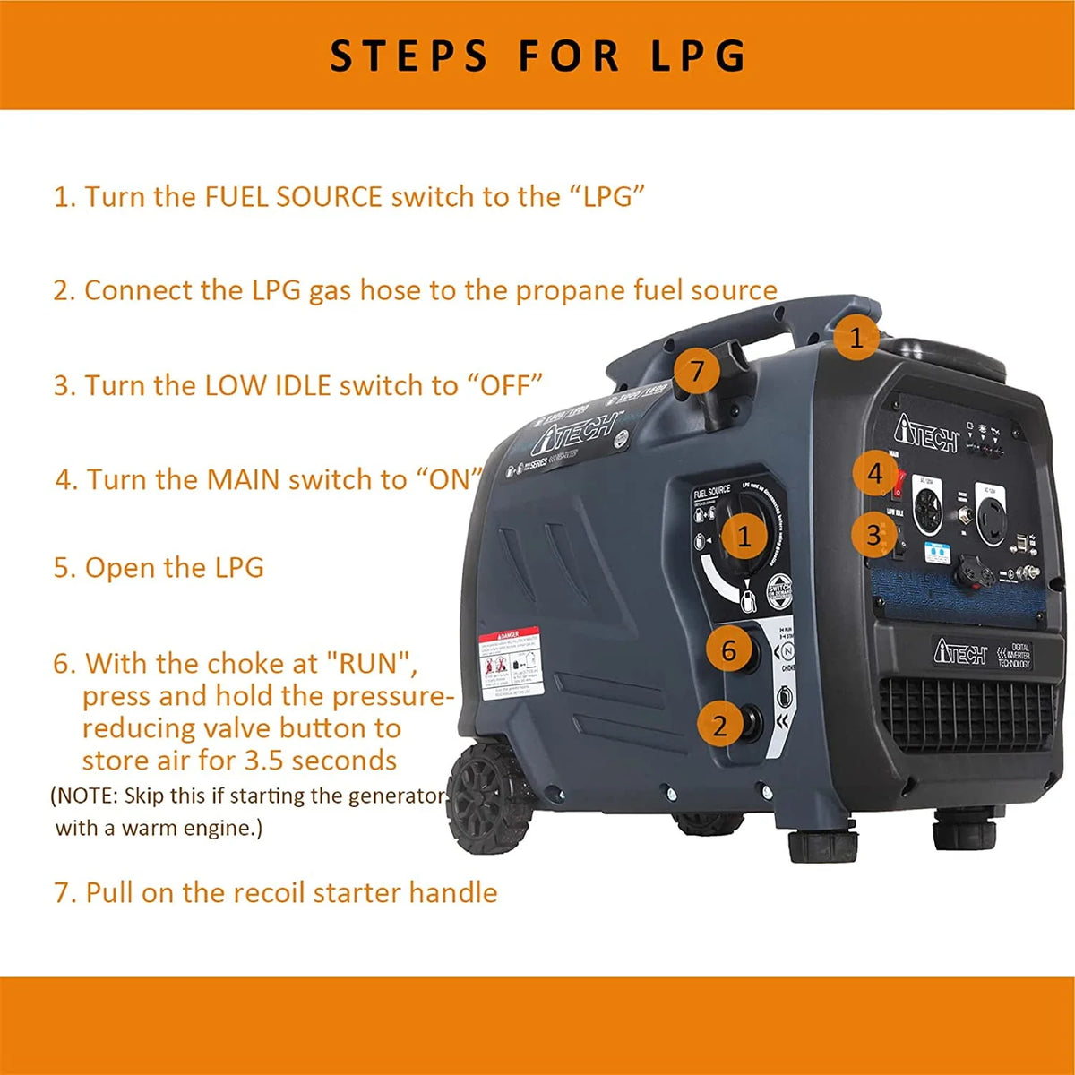 2300-Watt Dual Fuel Portable Inverter Generator E280801
