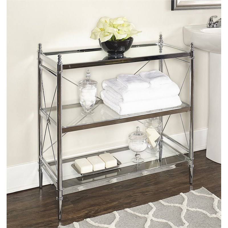 Glass Floor Console in Chrome M3900