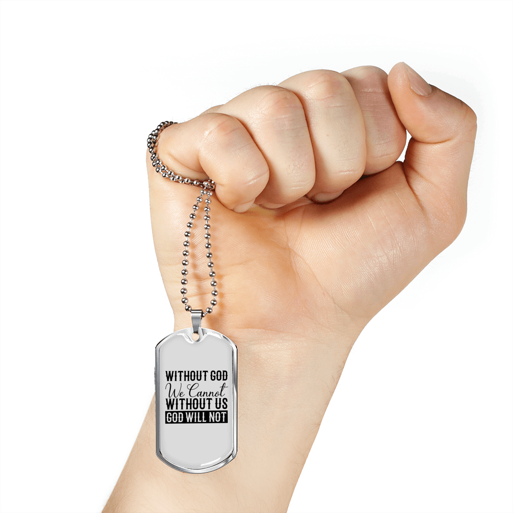 Christian Necklace Stainless Steel Dog Tag 24" Chain X666