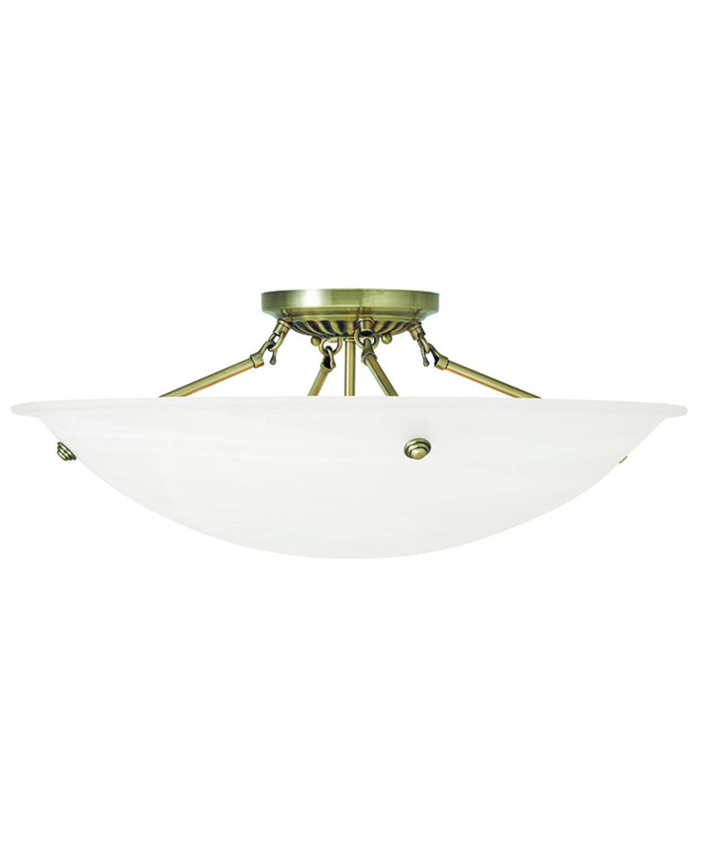 4 Light Flush Mount Antique Brass Y748009