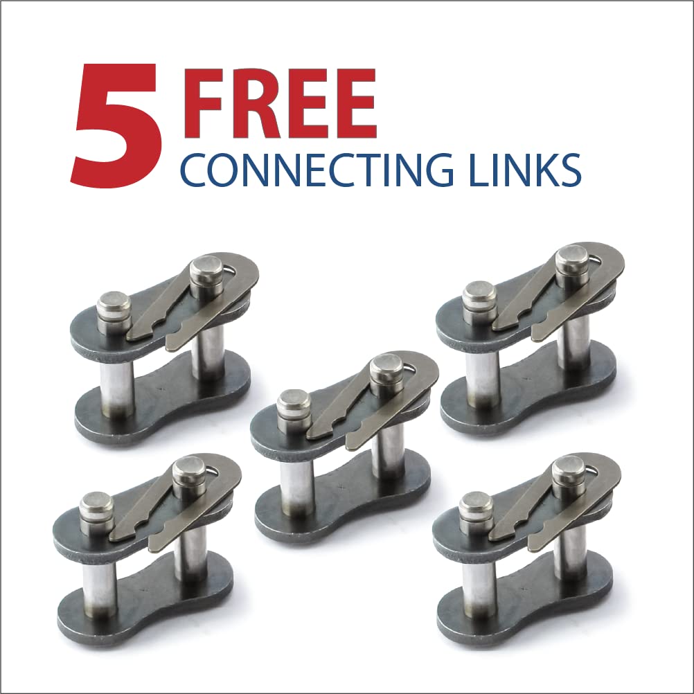 50 Feet Carbon Steel Roller Chain with Connecting Links Z796505
