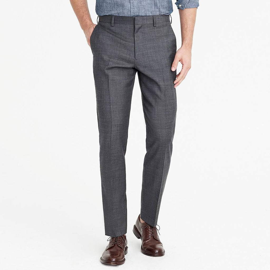 Charcoal Worsted Wool Slim Suit Pant W845