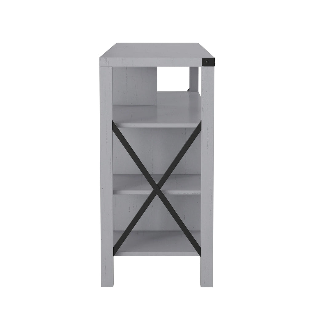 Coastal Gray TV Stand with Adjustable Shelf and Storage U5882