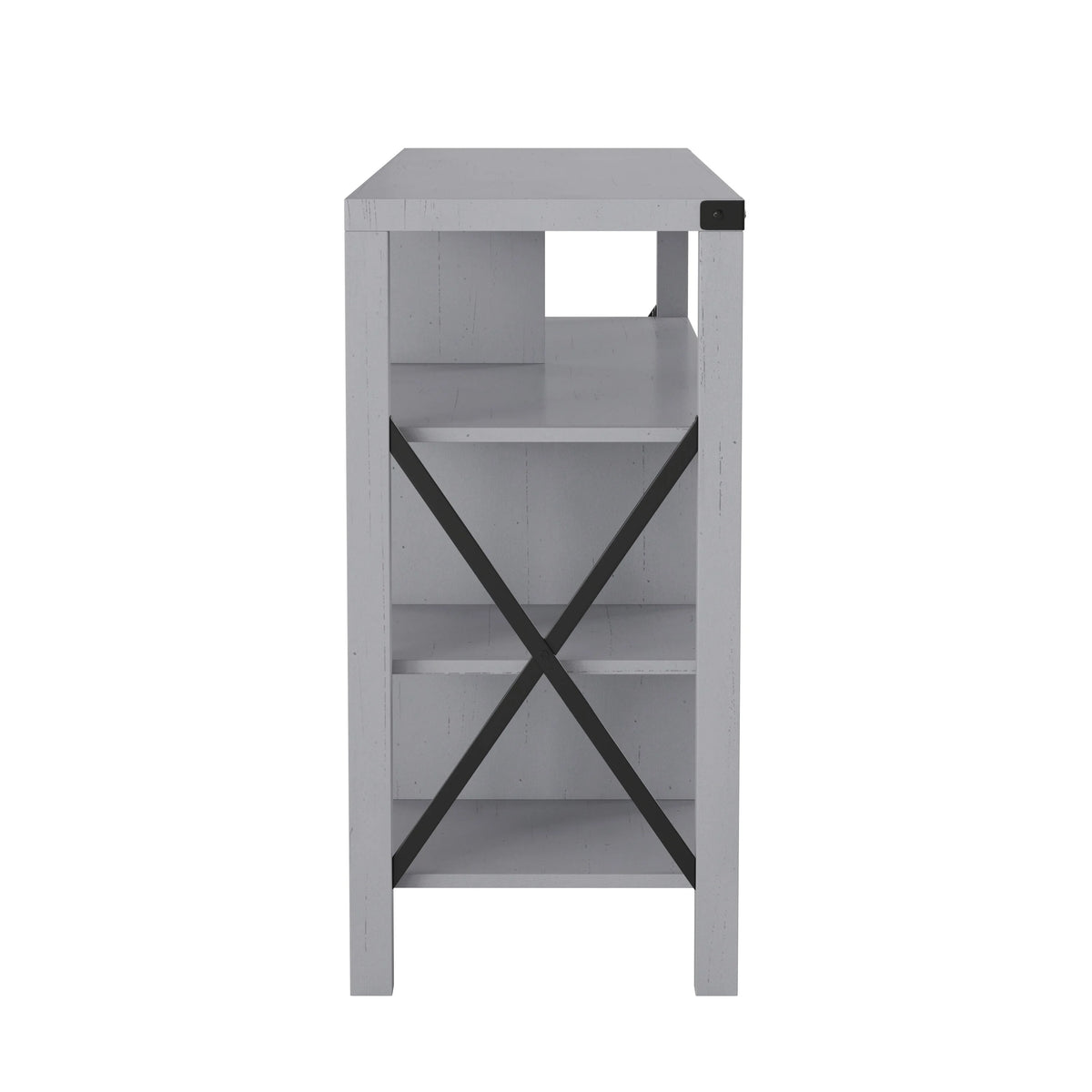 Coastal Gray TV Stand with Adjustable Shelf and Storage U5882