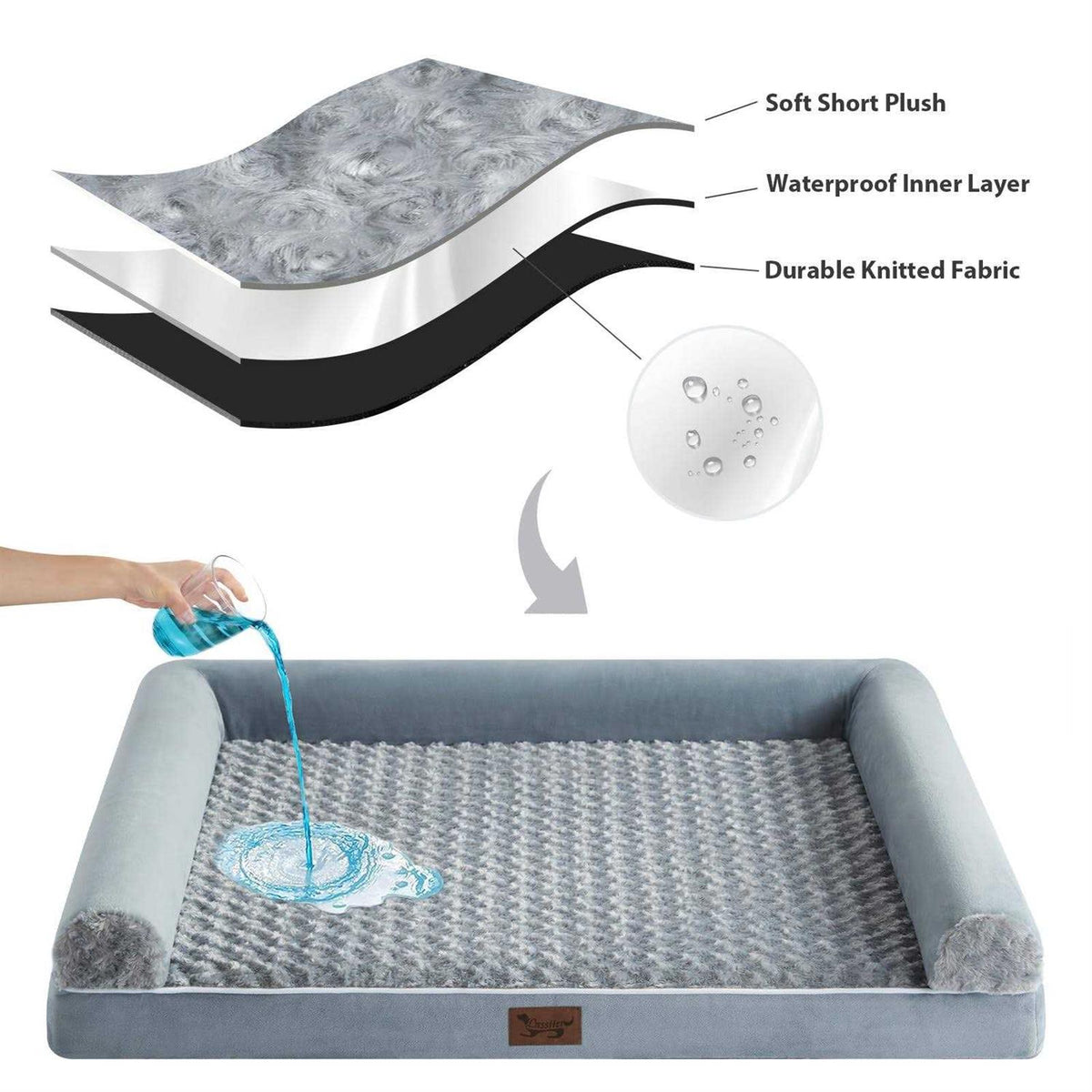 Orthopedic Egg Foam Dog Bed with Removable Washable Cover A684