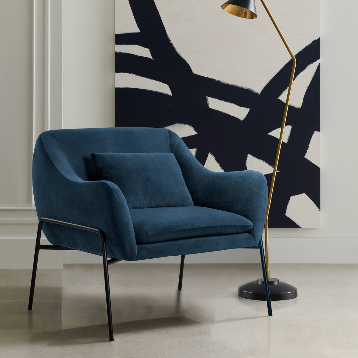 Blue Velvet Accent Chair G200