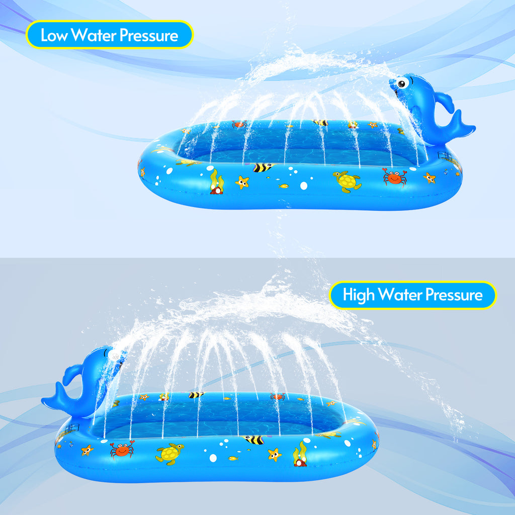 Dolphin Inflatable Sprinkler Pool 67 * 40in Kiddie Pool P205947