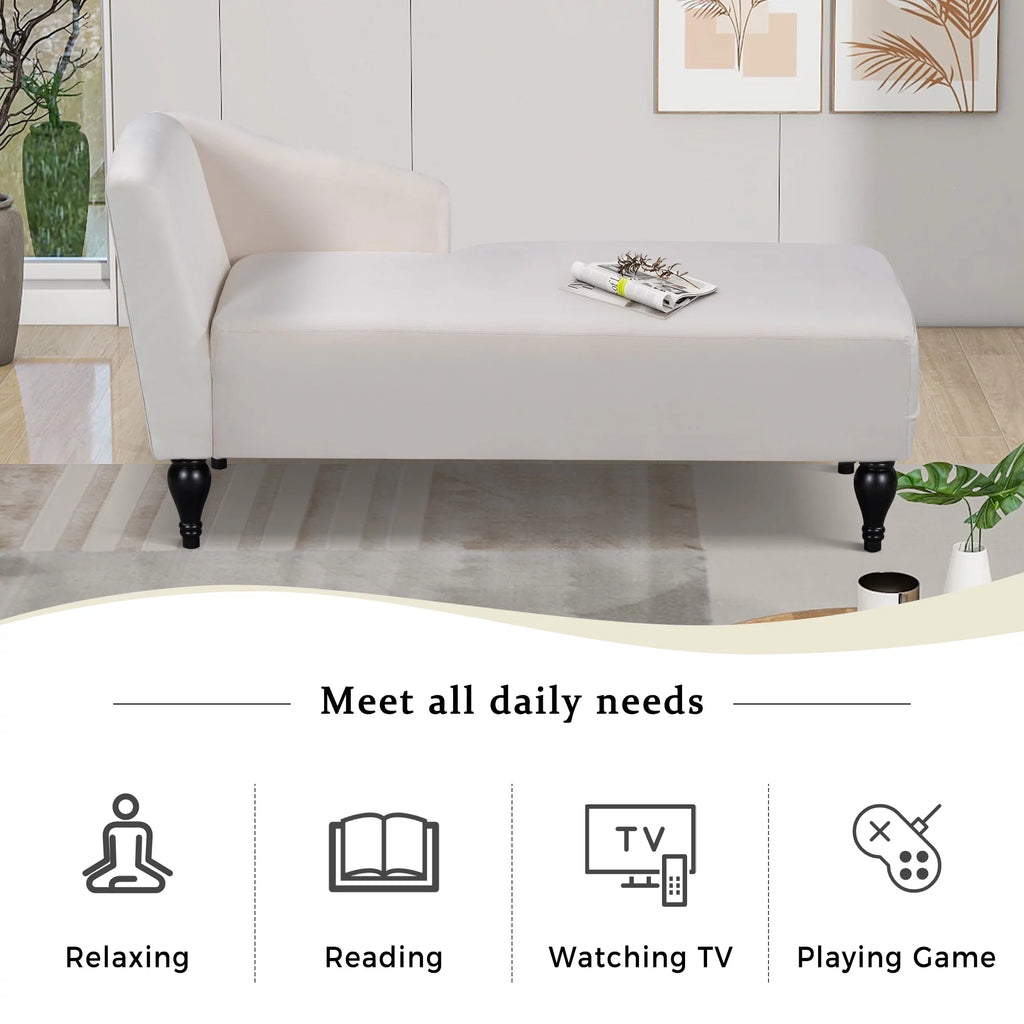 58 inch Velvet Button Tufted Chaise Lounge Sofa Y630055