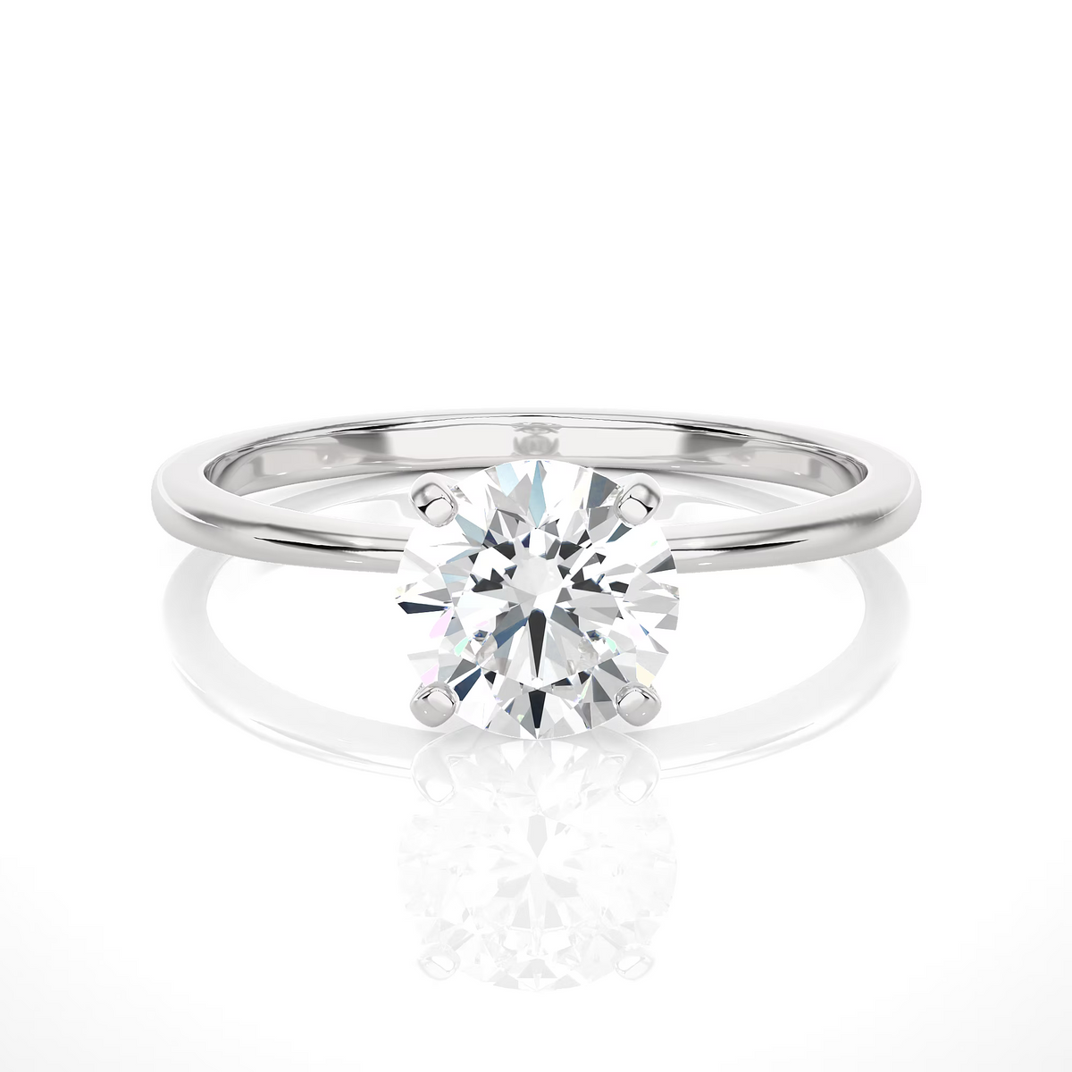 14k White Gold Solitaire Engagement Ring L3209
