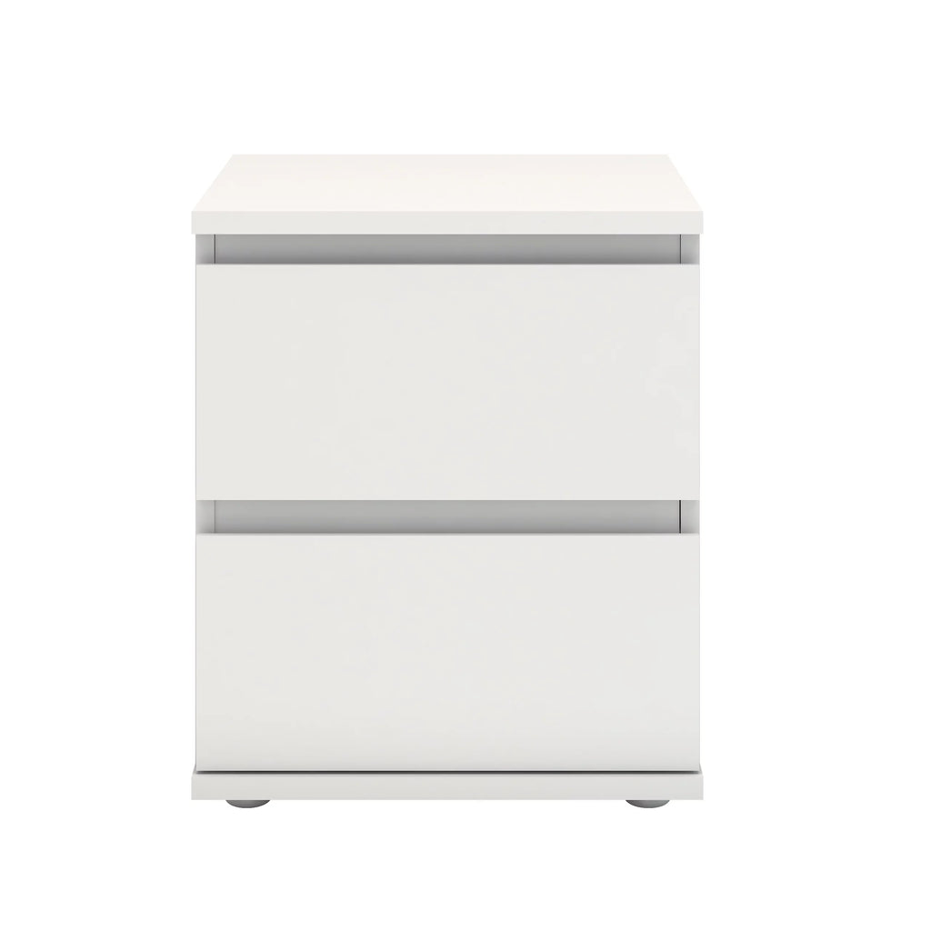 White 2 Drawer Nightstand N4271