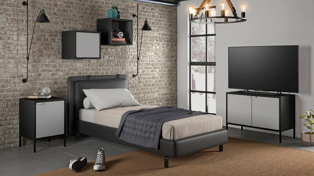 Black and Grey TV Stand Cabinet B122346