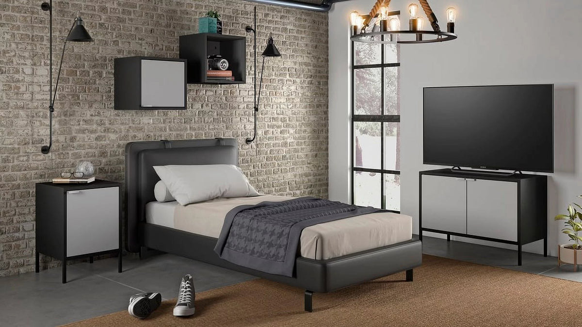 Black and Grey TV Stand Cabinet B122346