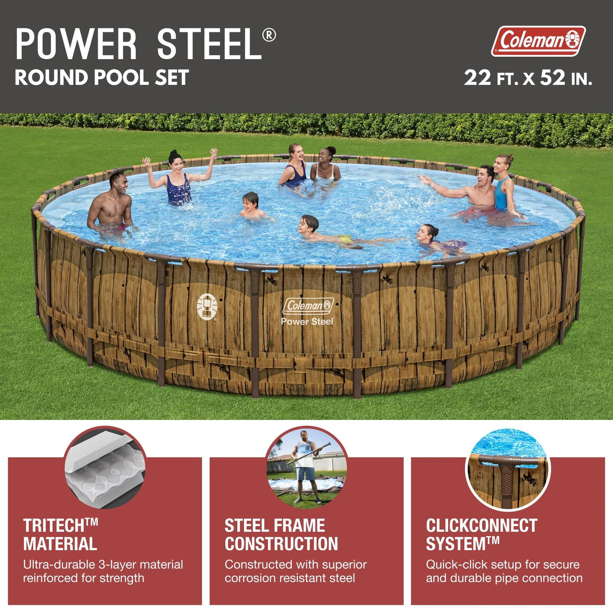 Round Metal Frame Above Ground Pool Set H48183