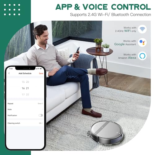 Robot Vacuum and Mop Combo, 2-in-1 Robotic Vacuum Cleaner with Tangle-Free Suction H588