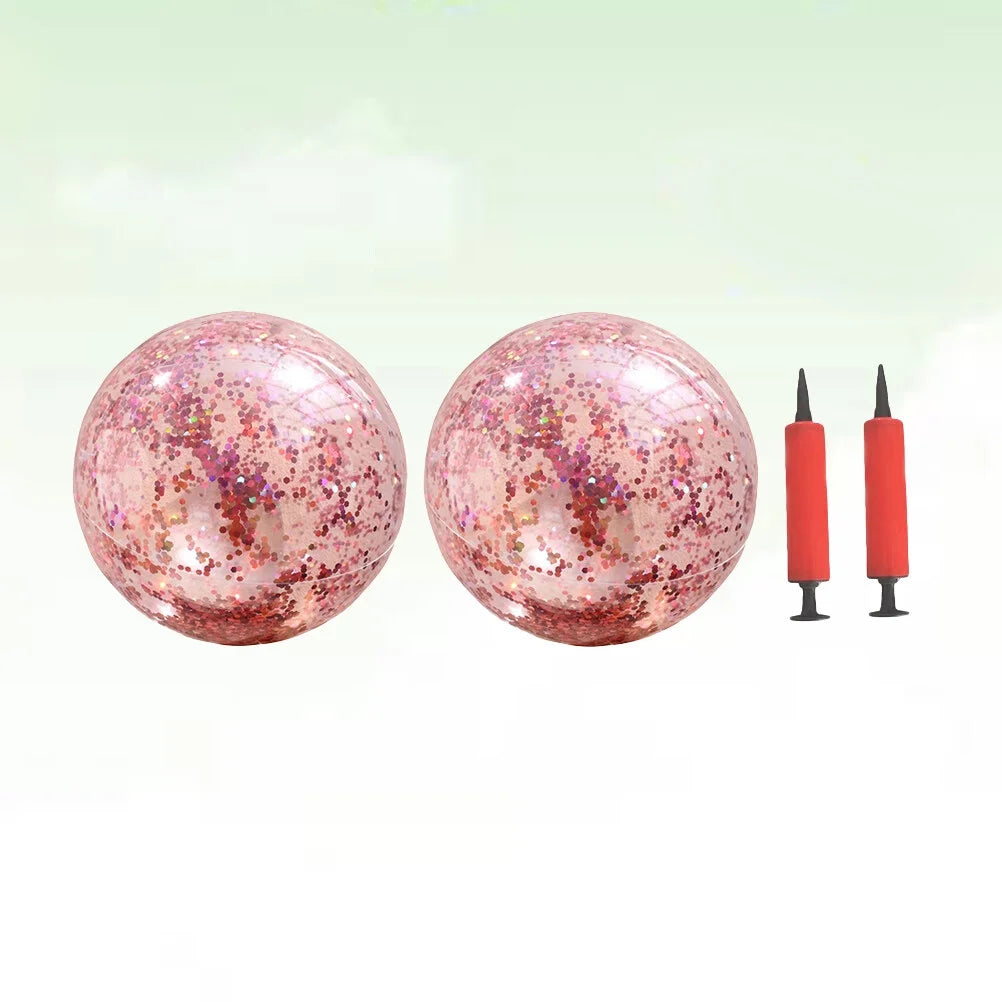 4 Pcs Glitter Ball and Pump Set S31155