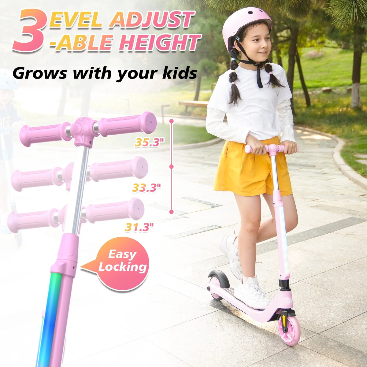 Electric Scooter for Kids, 5 mph, Adjustable Height, Lightweight, Blue Z309