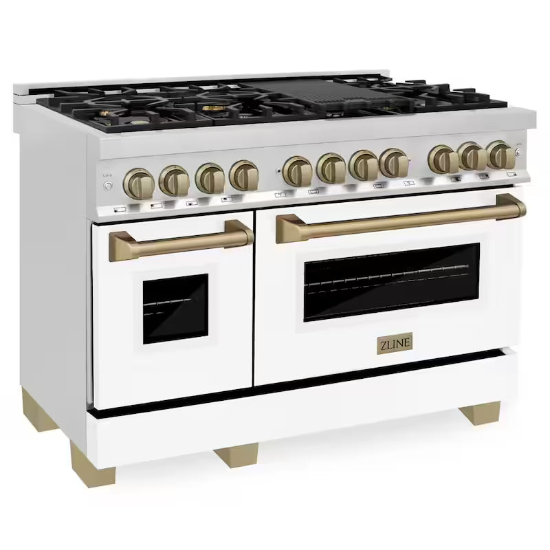 48 in. 7 Burner Double Oven Dual Fuel Range in Stainless Steel Q63422