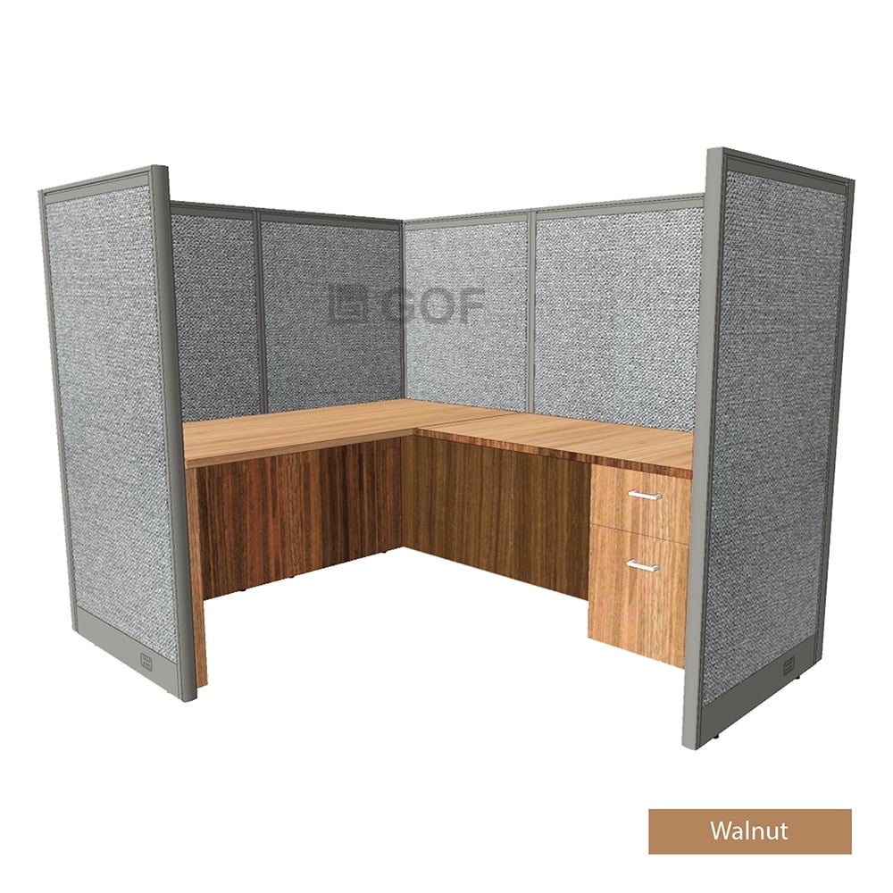 1 Person Workstation Cubicle with Desk, Artisan Grey L843