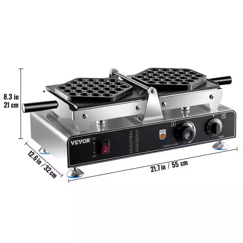 Commercial Bubble Waffle Maker Electric 1500W D7201