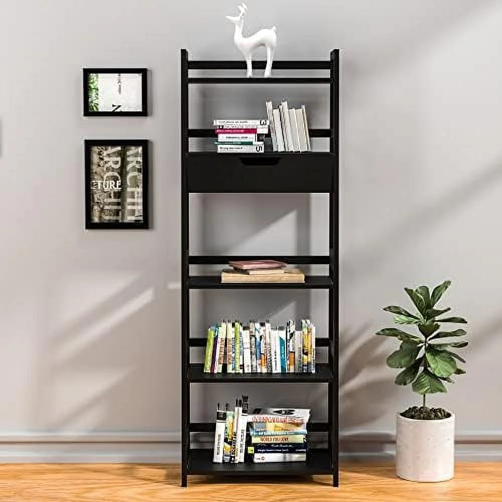 White Bookshelf with Drawers C15942