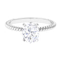 Oval Zircon Solitaire Engagement Ring, 925 Sterling Silver, 8X10 mm I3832