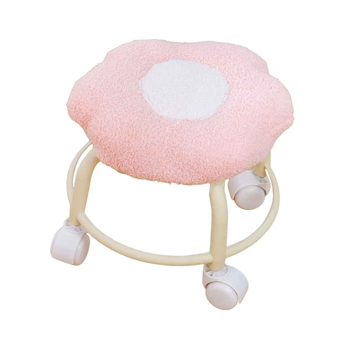 Pink Rolling Swivel Stool Z95670