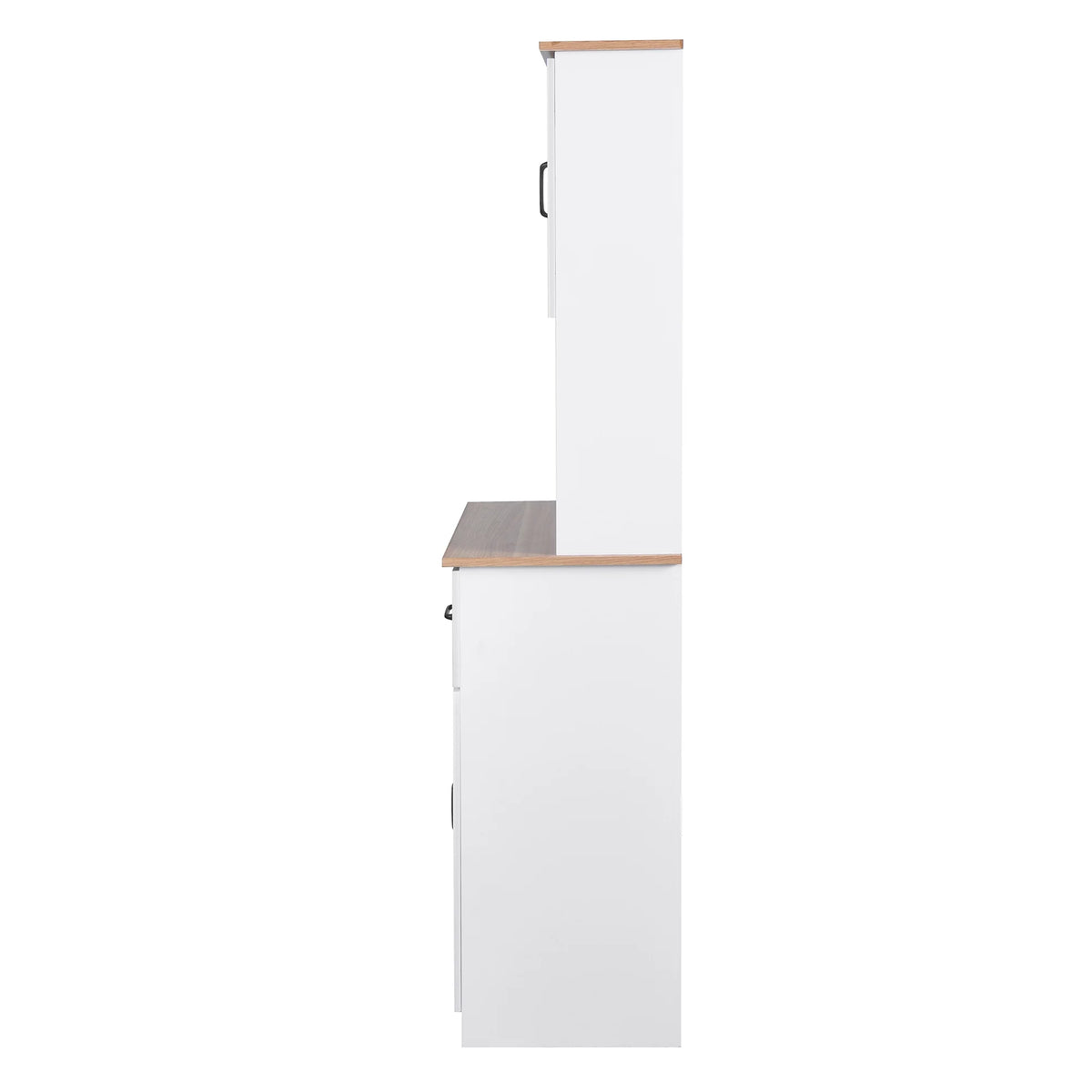 White Tall Wooden Kitchen Cabinet with 2 Drawers I11376