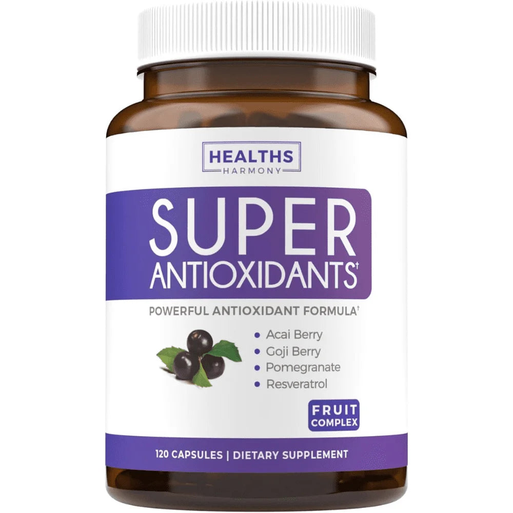 Antioxidant Supplement with Acai Berry, Goji Berry, Pomegranate & Resveratrol, 120 Capsules E2581