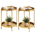 Rattan Nightstand Side Table with Storage O78413
