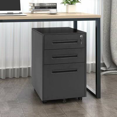 Black 3-Drawer Vertical Filing Cabinet I95945