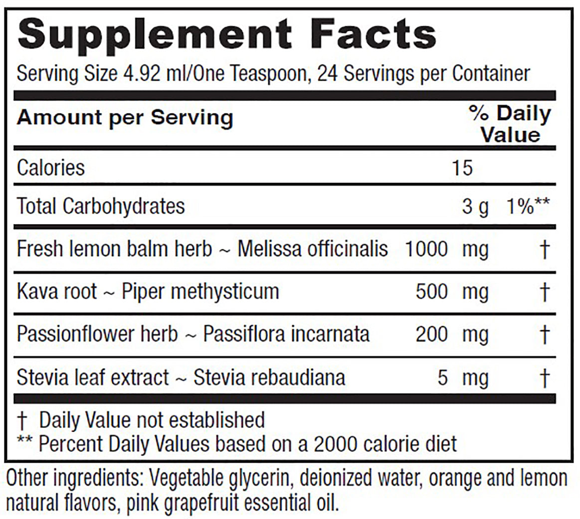 Daily Calm Tonic Liquid Supplement, Lemon Balm, Kava Kava and Passion Flower, Alcohol Free, Vegan, 4 Ounce R680